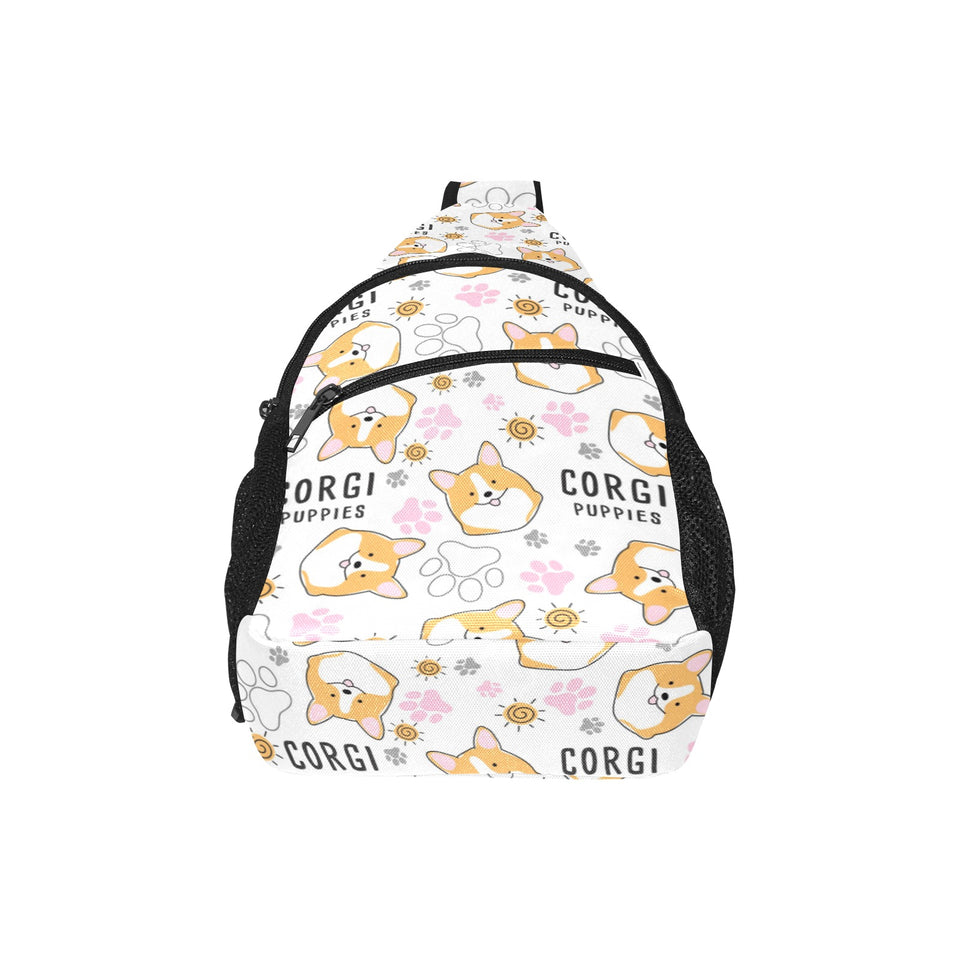 Corgi Dog Pattern All Over Print Chest Bag