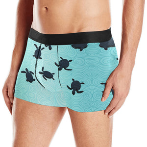 Sea turtle with blue ocean backgroud Men's All Over Print Boxer Briefs Men's Underwear