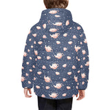 Tea pots Pattern Print Design 04 Kids' Boys' Girls' Padded Hooded Jacket