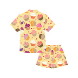 cake cupcake heart cherry pattern Kids' Boys' Girls' V-Neck Short Pajama Set