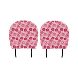 Rose Pattern Print Design 02 Car Headrest Cover