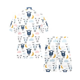 Cute sleeping sheep moon cloud pattern Men's V-Neck Short Pajama Set