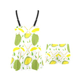 Durian pattern background Chest Sexy Pleated Two Piece Swim Dress