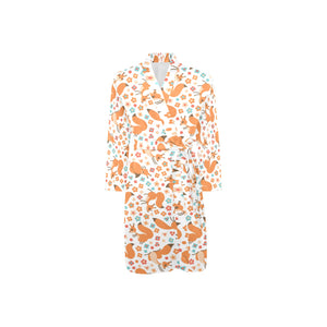 Squirrel Pattern Print Design 05 Men's Long Sleeve Belted Night Robe