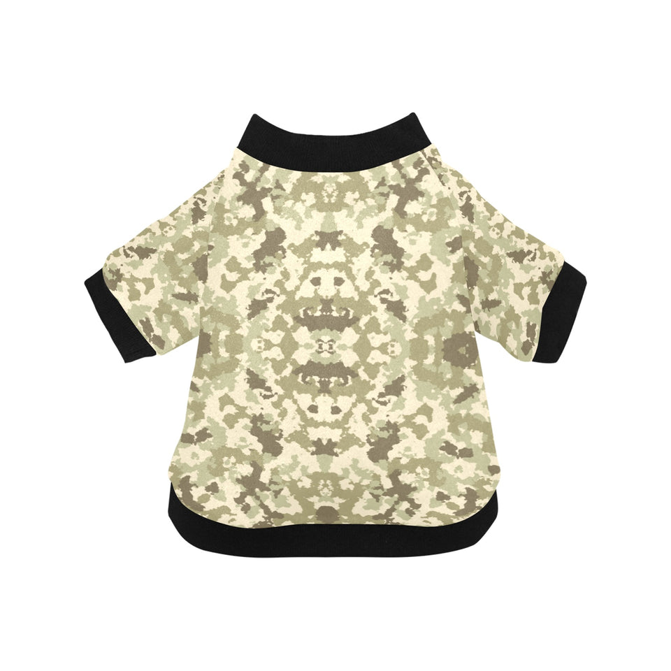 Light Green camouflage pattern All Over Print Pet Dog Round Neck Fuzzy Shirt