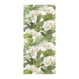 White orchid flower tropical leaves pattern Beach Towel