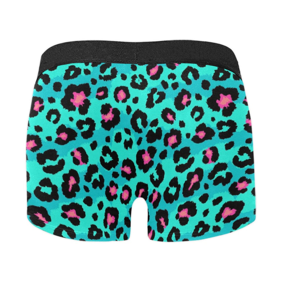 Green leopard skin print pattern Men's All Over Print Boxer Briefs Men's Underwear