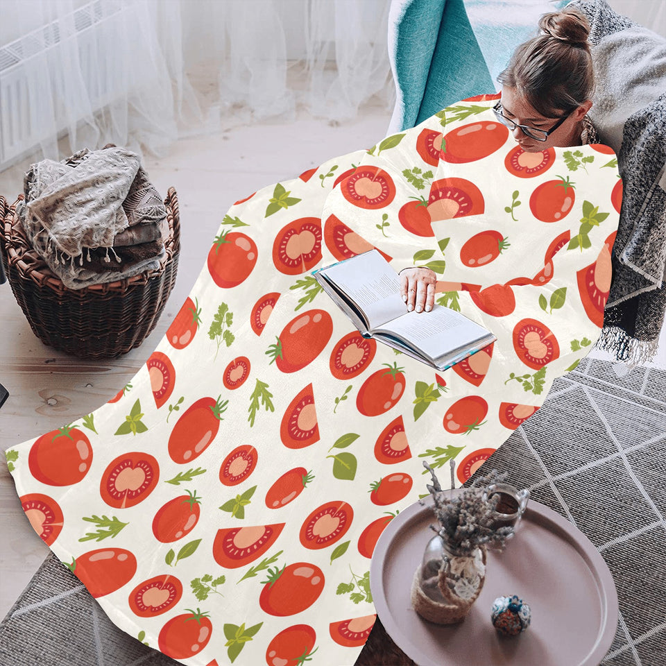 Tomato pattern Blanket Robe with Sleeves