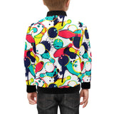 watercolor bowling ball pins Kids' Boys' Girls' Bomber Jacket