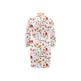 Canada Pattern Print Design 03 Men's Long Sleeve Belted Night Robe