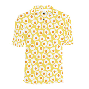 Fried Eggs Pattern Print Design 05 Men's All Over Print Polo Shirt