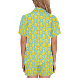 Duck Pattern Print Design 03 Women's V-Neck Short Pajama Set