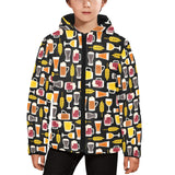 Beer type pattern Kids' Boys' Girls' Padded Hooded Jacket