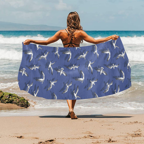 Seagull Pattern Print Design 03 Beach Towel