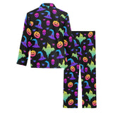 Colorful halloween background Men's Long Pajama Set