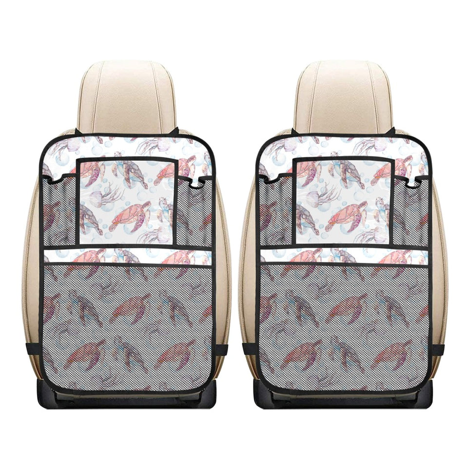 Watercolor sea turtle jellyfish pattern Car Seat Back Organizer