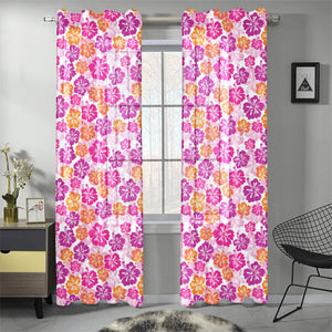 Hibiscus Pattern Print Design 01 Gauze Curtain