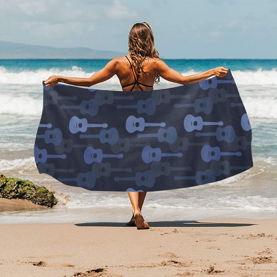 Blue Theme guitar pattern Beach Towel
