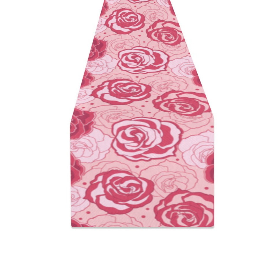Rose Pattern Print Design 02 Table Runner