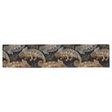 Chameleon lizard tropical leaves palm tree Table Runner