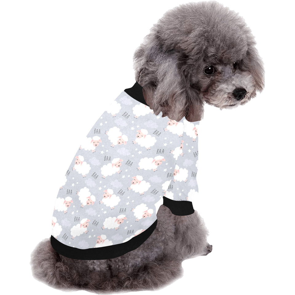 Sweet dreams sheep pattern All Over Print Pet Dog Round Neck Fuzzy Shirt