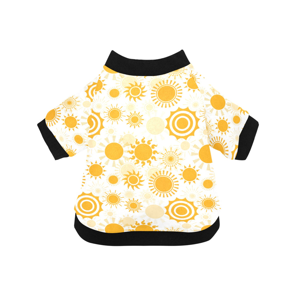 Sun design pattern All Over Print Pet Dog Round Neck Fuzzy Shirt