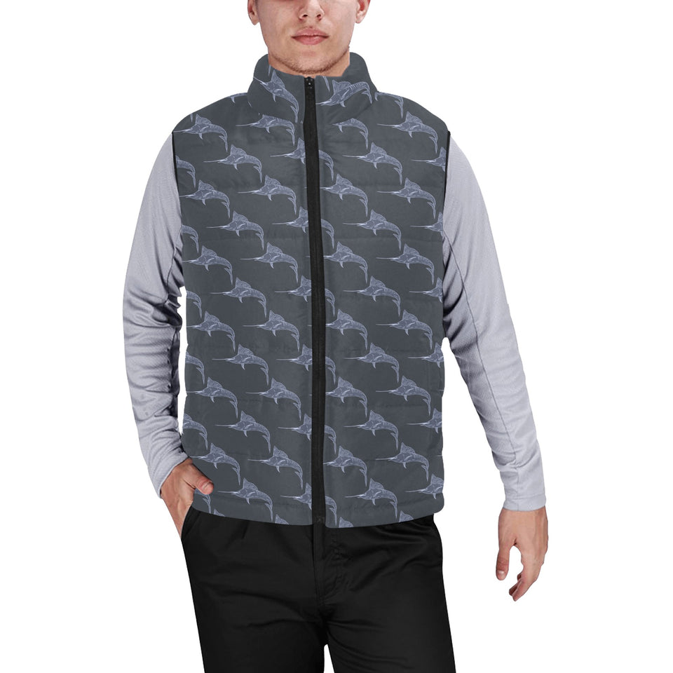 Swordfish Pattern Print Design 03 Men's Padded Vest