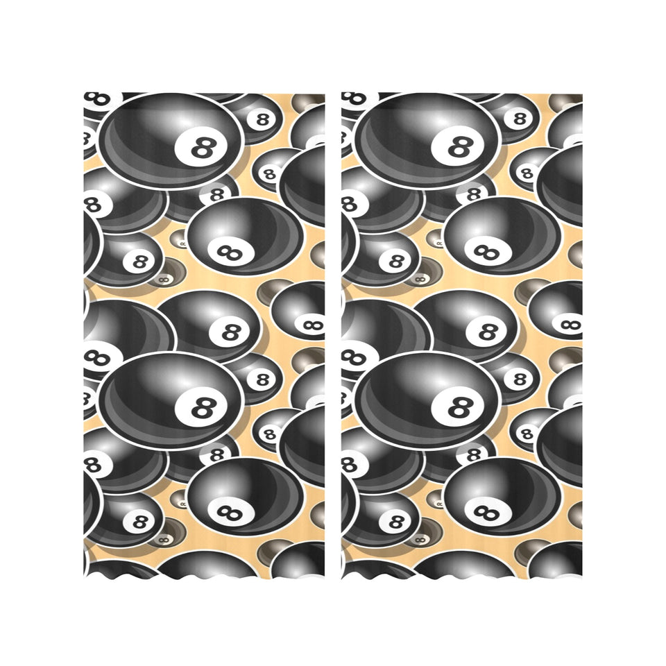 Billiard Ball Pattern Print Design 04 Gauze Curtain