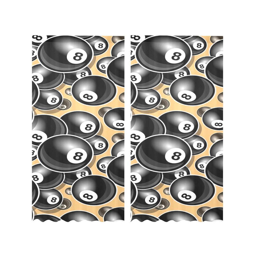 Billiard Ball Pattern Print Design 04 Gauze Curtain