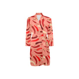 Beautiful Chili peppers pattern Men's Long Sleeve Belted Night Robe