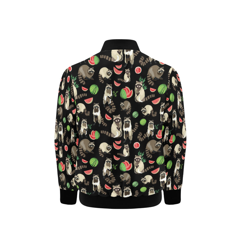 Raccoon watermelon pattern Kids' Boys' Girls' Bomber Jacket