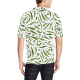 Hand drawn sketch style green Chili peppers patter Men's All Over Print Polo Shirt