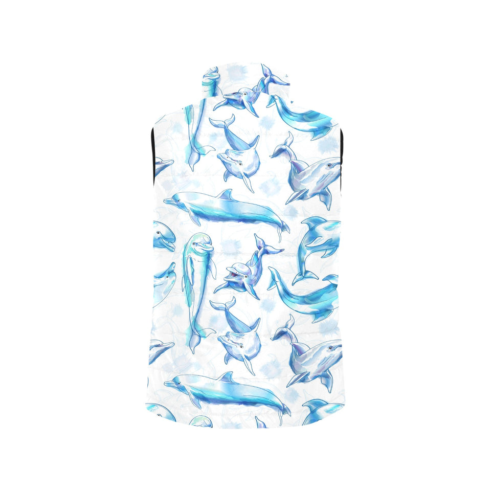 Watercolor dolphin pattern Men's Padded Vest