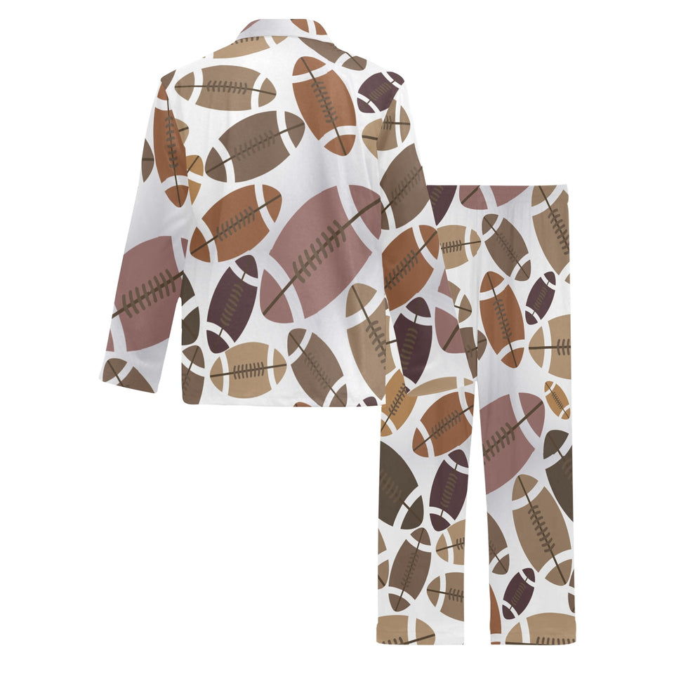 American football ball pattern Men's Long Pajama Set