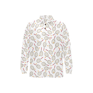 Tennis Pattern Print Design 04 Men's Long Sleeve Polo Shirt