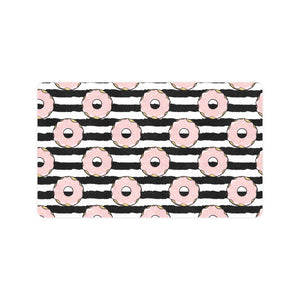 Donuts pink icing striped pattern Doormat