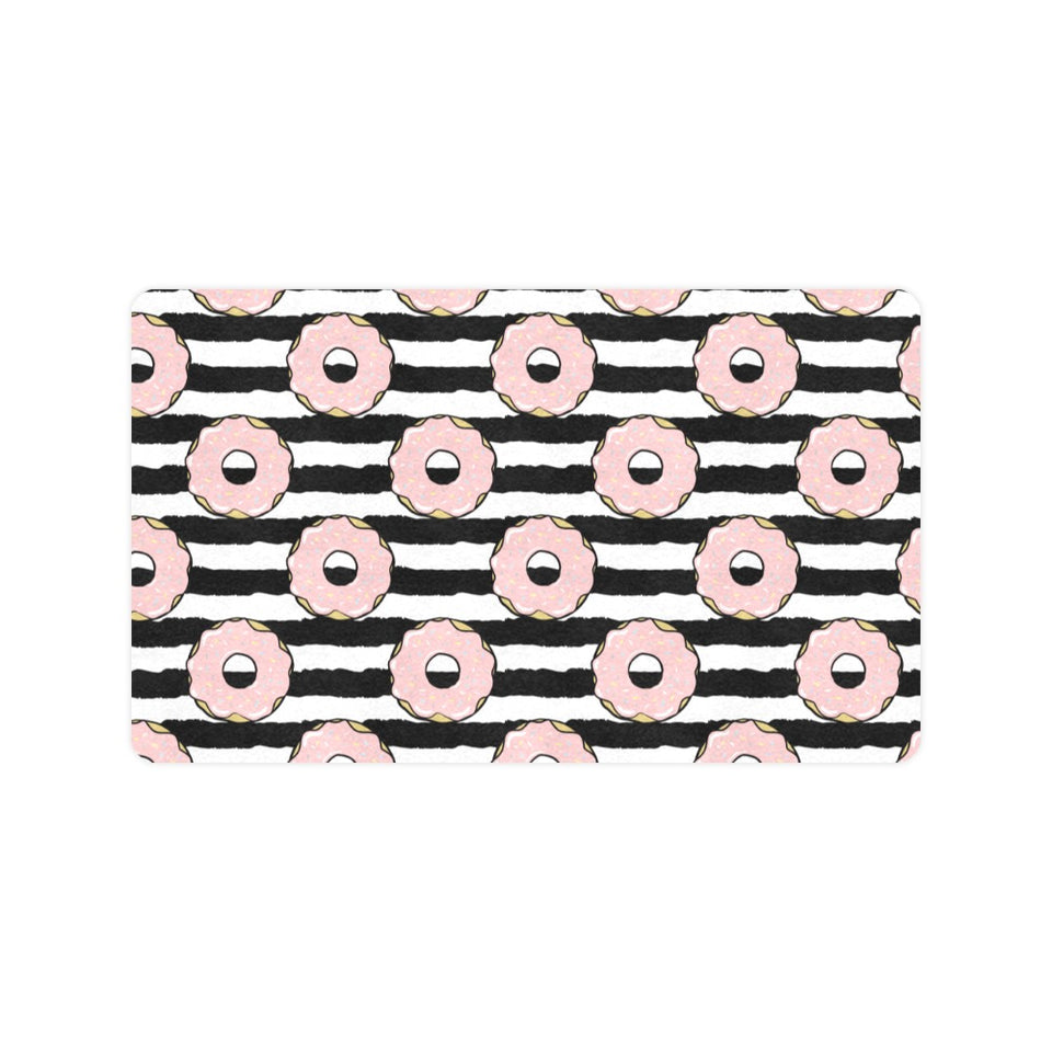 Donuts pink icing striped pattern Doormat