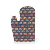 Camper Van Pattern Print Design 02 Heat Resistant Oven Mitts