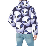 Alien Pattern Print Design 01 Men's Padded Hooded Jacket