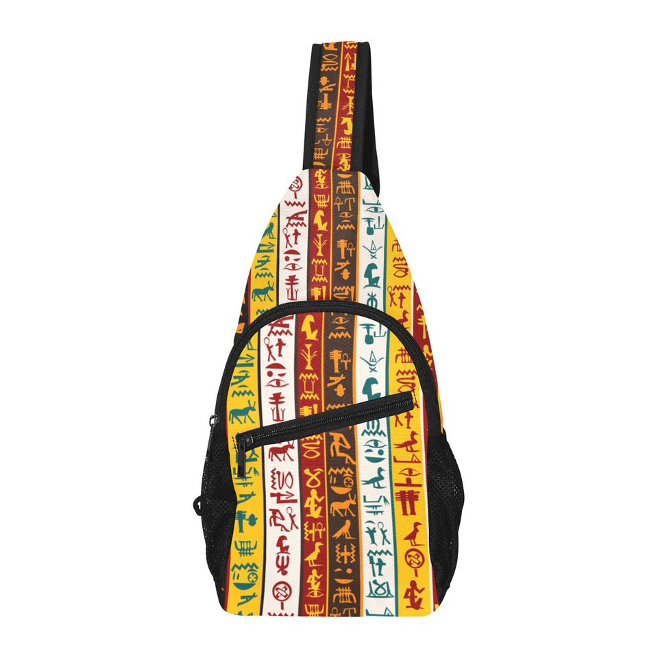 Egypt Hieroglyphics Pattern Print Design 01 All Over Print Chest Bag