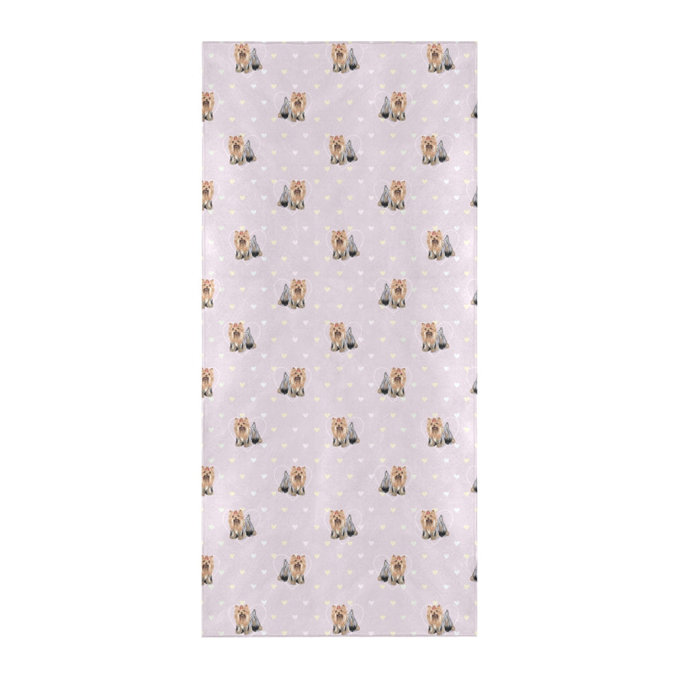 Yorkshire Terrier Pattern Print Design 02 Beach Towel