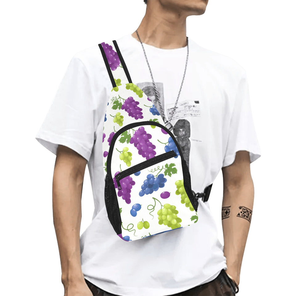 Grape pattern All Over Print Chest Bag