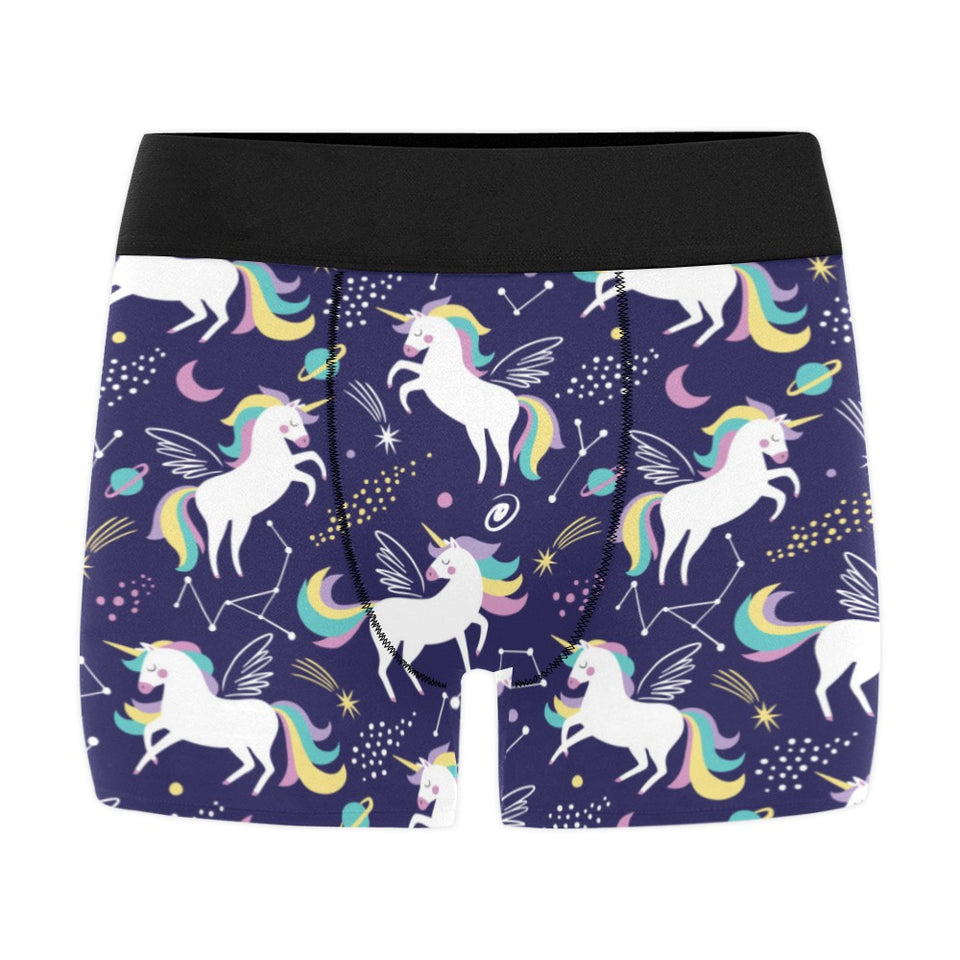 Hand drawn cute unicorn star planet Men's All Over Print Boxer Briefs Men's Underwear