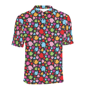 Tea pots Pattern Print Design 01 Men's All Over Print Polo Shirt