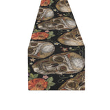 Skull rose humming bird flower pattern Table Runner