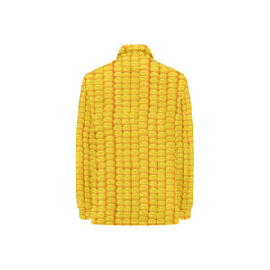 Corn Pattern Print Design 04 Women's Long Sleeve Polo Shirt
