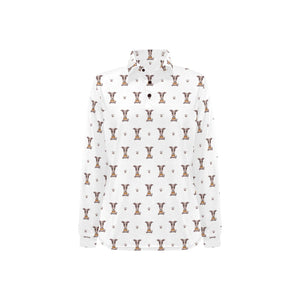 Greyhound Pattern Print Design 05 Women's Long Sleeve Polo Shirt