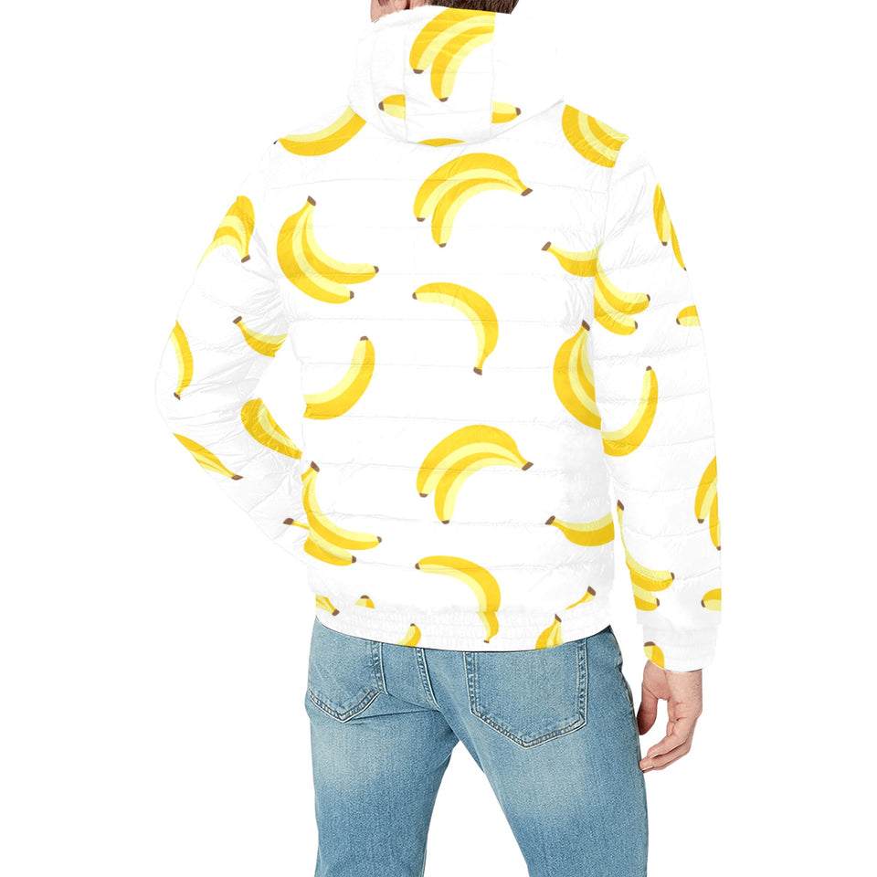 Banana pattern Men's Padded Hooded Jacket