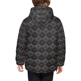 Casino Cards Suits Pattern Print Design 05 Kids' Boys' Girls' Padded Hooded Jacket