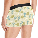 Seahorse shell starfish pattern background Men's All Over Print Boxer Briefs Men's Underwear
